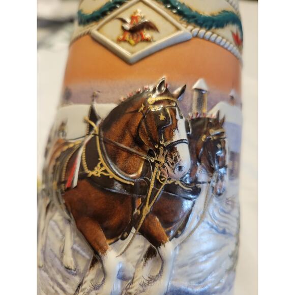 Budweiser Holiday Stein 1996 American Homestead Great Condition - Picture 5 of 8